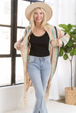 Striped Cardigan w/ Fringe