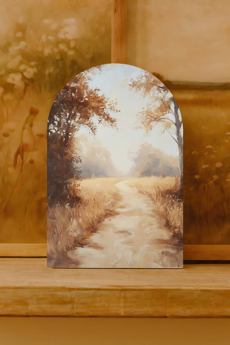 Golden Path Arch Sign with Stand – Neutral Fall Decor