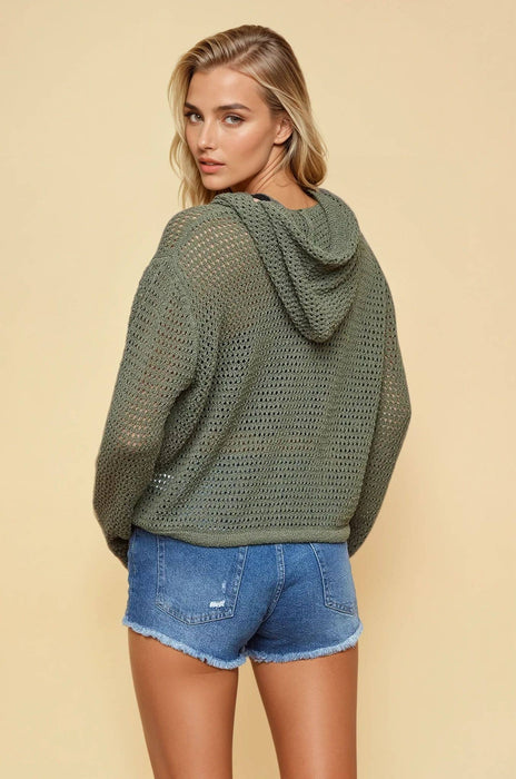 Olive Fisher Net Hoodie Cardigan