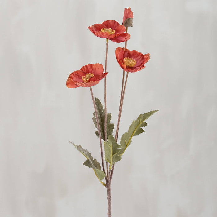 Orange Poppy Floral Pick