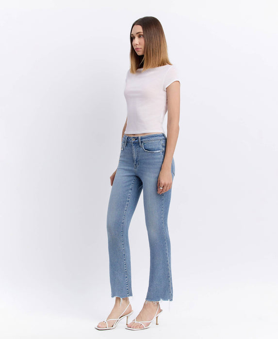 Lovervet High Rise Raw Hem Kick Flare Jeans LV1709
