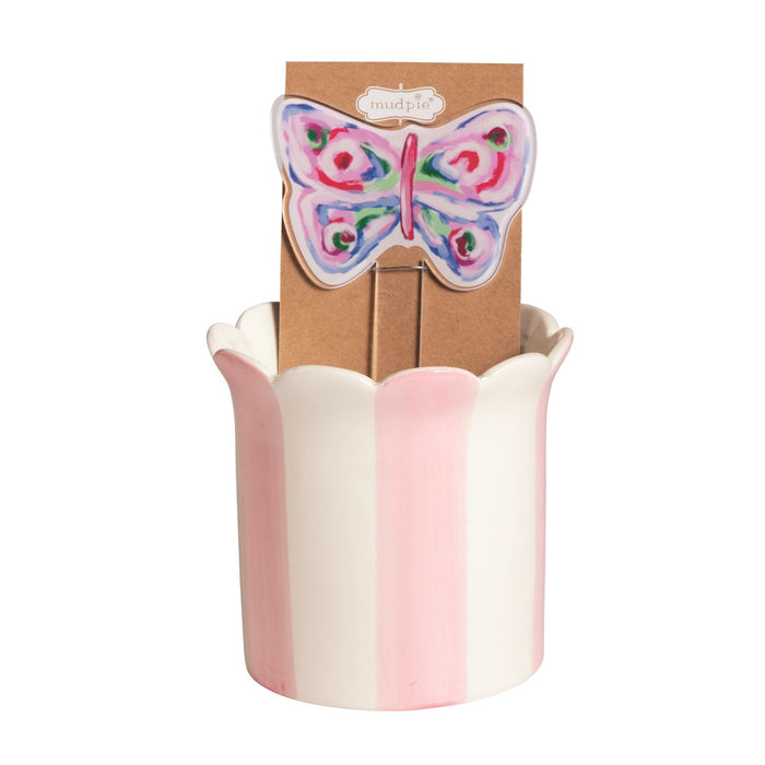 Striped Pot w/ Stake
