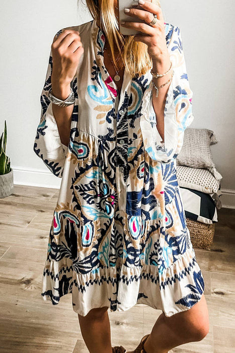 Boho Bracelet Sleeve Mini Dress | S-XL