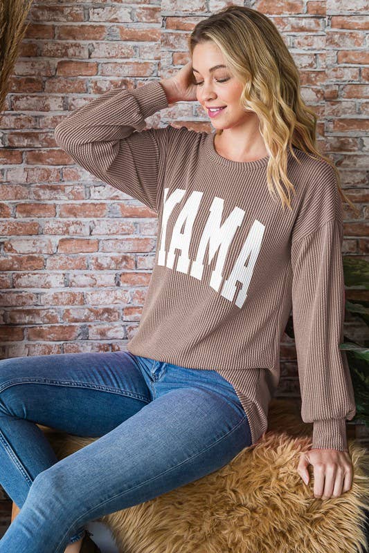 Mama Long Sleeve Ribbed Top | Coco