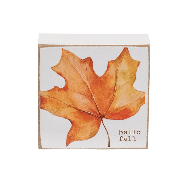 Hello Fall Watercolor Leaf 2" Sq. Blocks