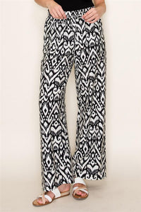 Black + White Print Pants