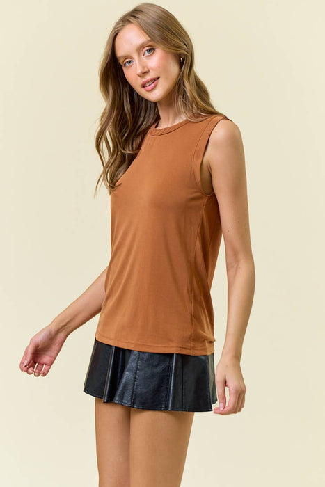 Clay Modal Jersey Braided Neck Tank