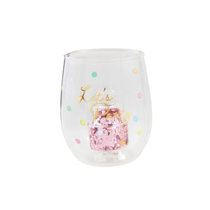 Party Birthday Glitter Wine Glass