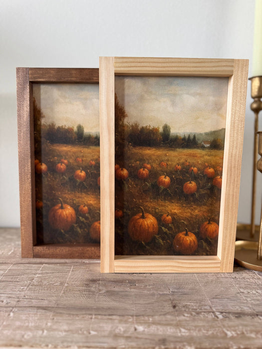 Pumpkin Patch Framed Wall Art - Dark Walnut Frame