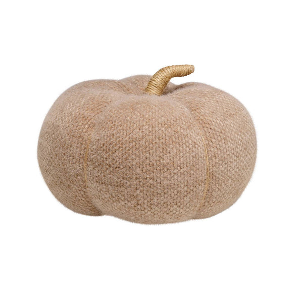 Lrg. Tan Fuzzy Fabric Pumpkin