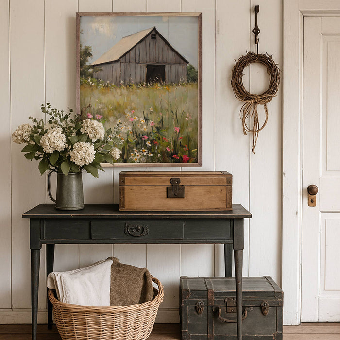 Old Floral Barn Framed Wall Art