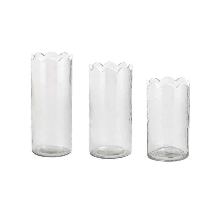 Scalloped Glass Bud Vases