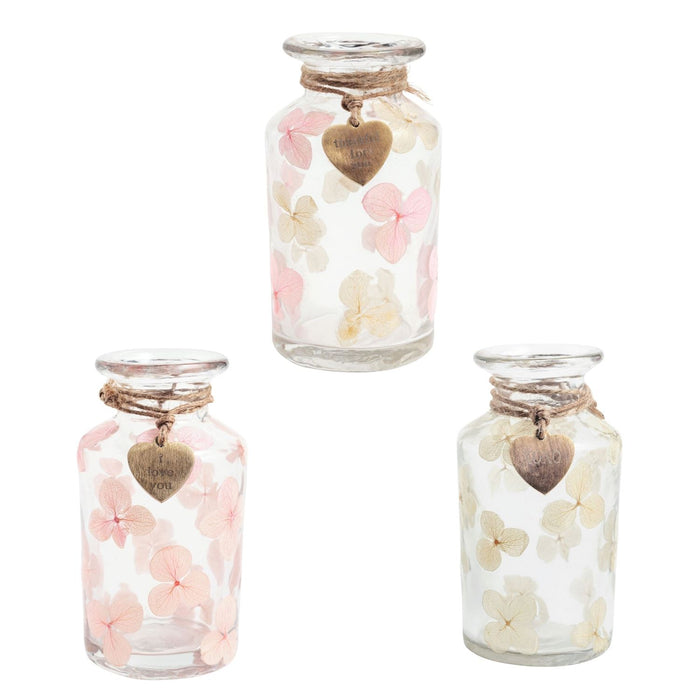 Pressed Flower Glass Bud Vases