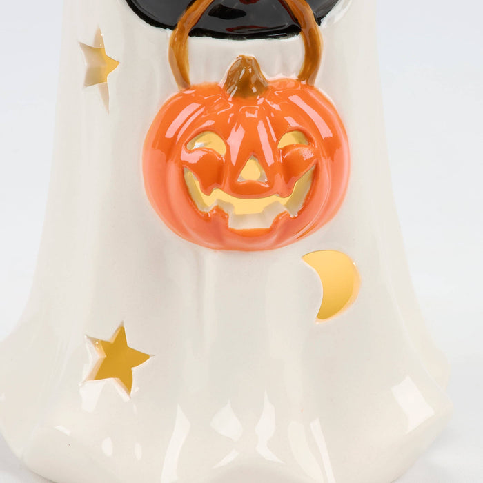 Lighted Ghost Cat Figurine