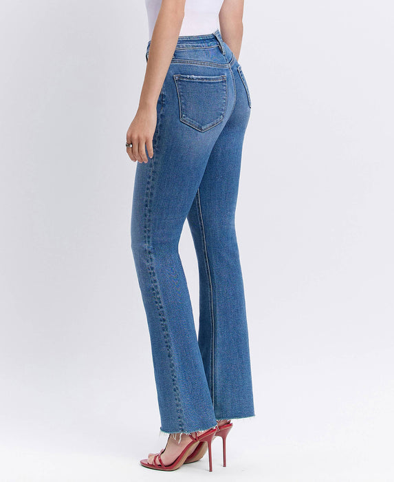 Lovervet High Rise Clean Cut Raw Hem Bootcut Jeans LV1607