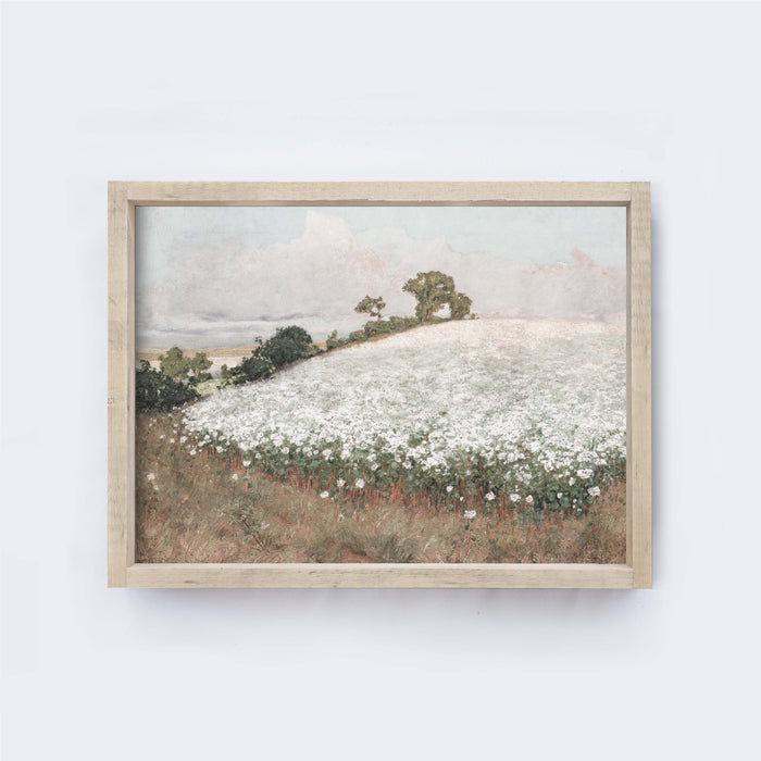 Framed Vintage Art | Vintage Flower Landscape Painting