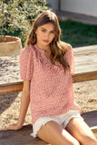 Coral Floral Blouse