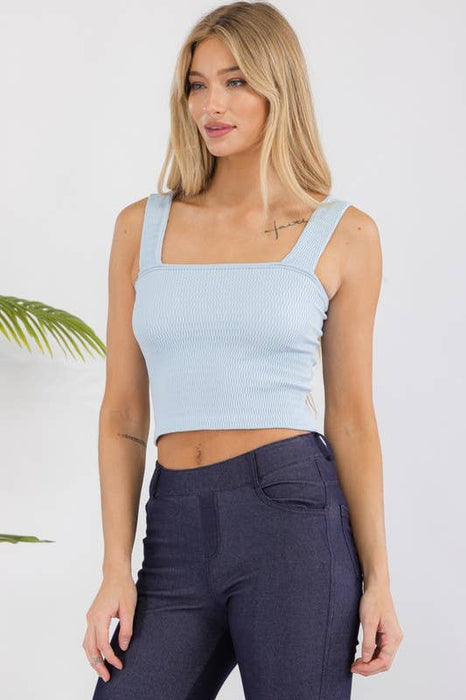 Mocha Seamless Textured Crop Tank