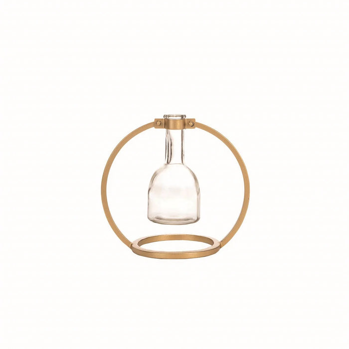 Brass Floating Glass Bud Vase