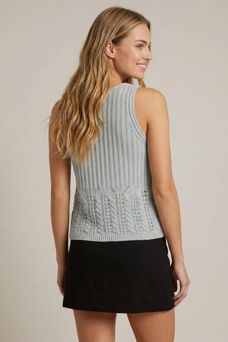 Light Blue V-Neck Tank Sweater Top