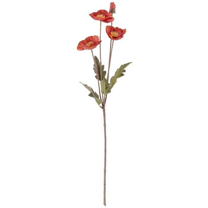 Orange Poppy Floral Pick