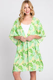 Serenity Flower Print Drawstring Kimono