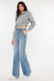 High Rise Flare Medium Wash Comfort Stretch