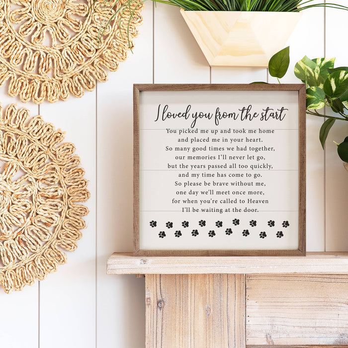 I Loved You From The Start Paws Framed Wall Sign