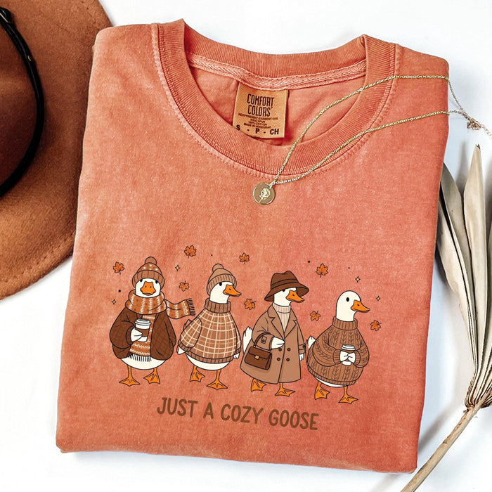 Just a Cozy Goose Fall Graphic Tee