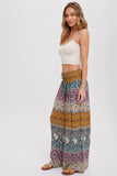 Boho Smocking Waist Wide Leg Pants