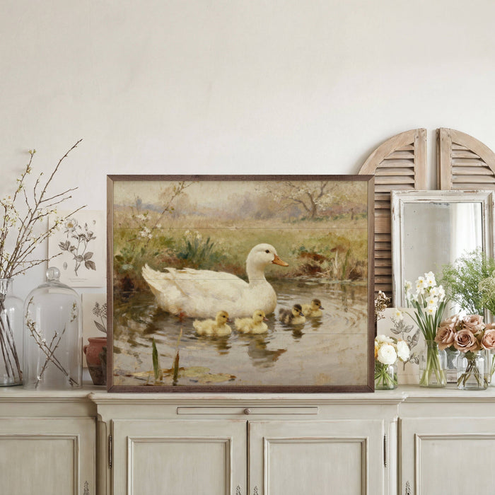 Swimming Ducklings Framed Wall Art