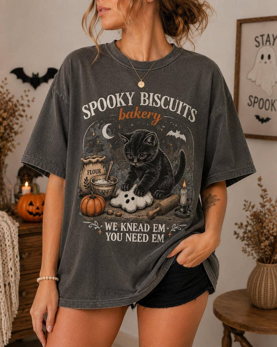 Spooky Biscuits Bakery Graphic T-Shirt - Pepper