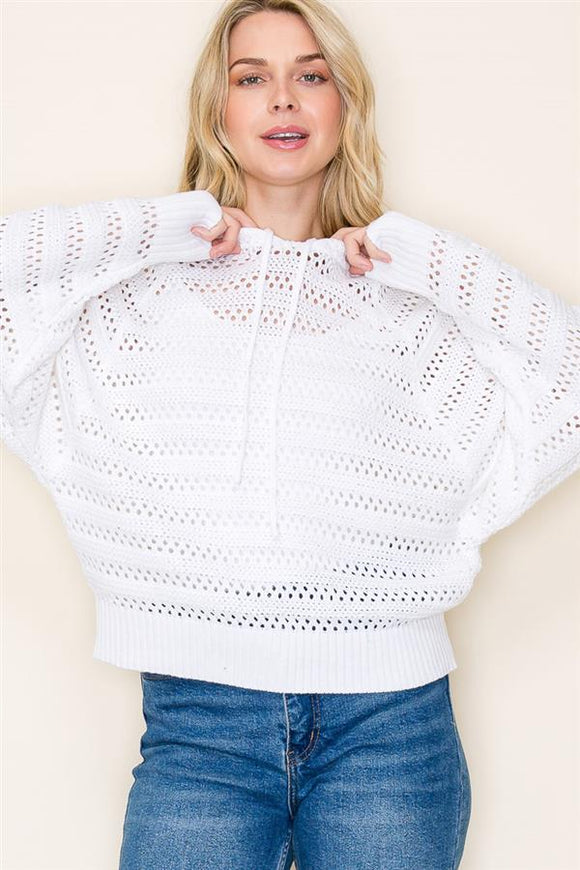 Lightweight Crochet Sweater Hoodie