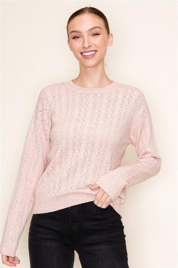 Blush Pointelle Sweater