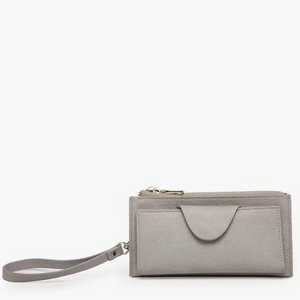 Kyla RFID Wallet w/ Snap Closure - Gray