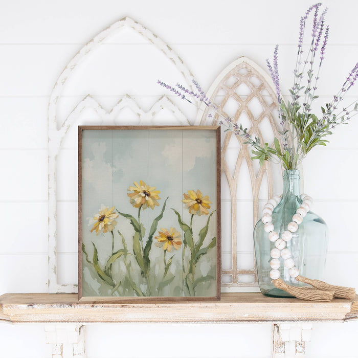 Yellow Field Of Flowers Framed Wall Art