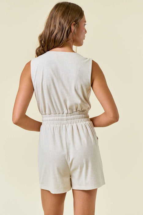 Buttery Soft Surplice Romper w/ Pockets