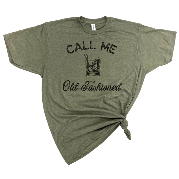 CALL ME OLD FASHIONED T-SHIRT Heather Olive