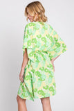 Serenity Flower Print Drawstring Kimono