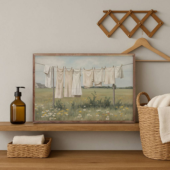 Laundry Out On The Line Framed Wall Art