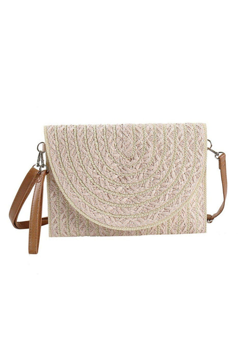 Georgia Striped Straw Crossbody/Clutch