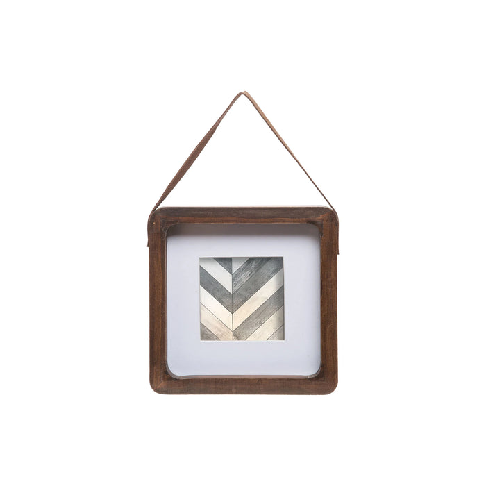 Square Wood Hanging Photo Frame