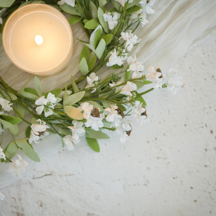 Cream Mini Daisy Candle Ring