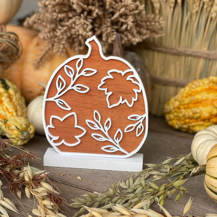 Orange Leaf Laser Pumpkin