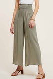 Olive Wide Leg Smocked Pants