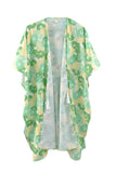 Serenity Flower Print Drawstring Kimono