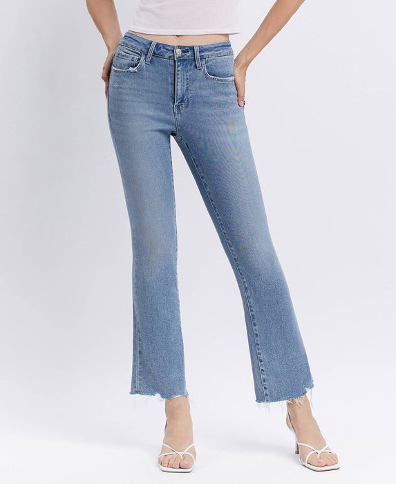 Lovervet High Rise Raw Hem Kick Flare Jeans LV1709
