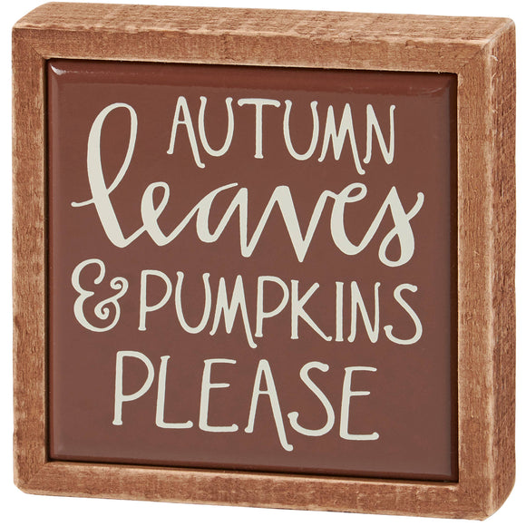 Autumn Leaves Box Sign Mini