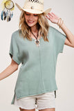 Sage Loose Fit Gauze Top FINAL SALE