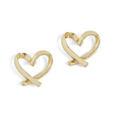 Signature Heart Stud Earrings - Gold